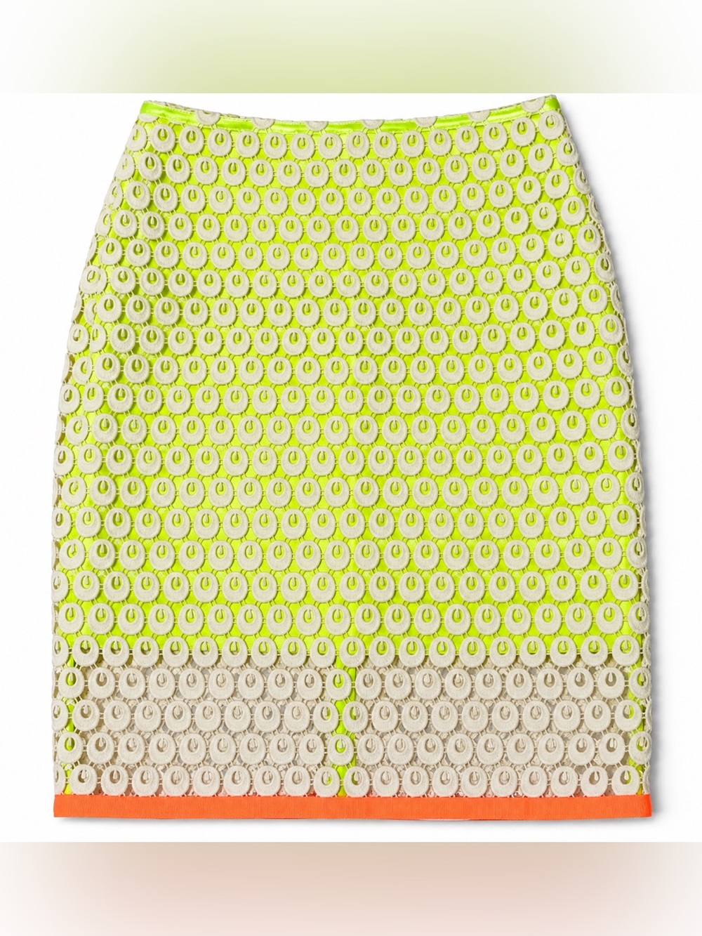 Tahari Women’s Size 6 Neon Eyelet Lace Pencil Skirt boho festival